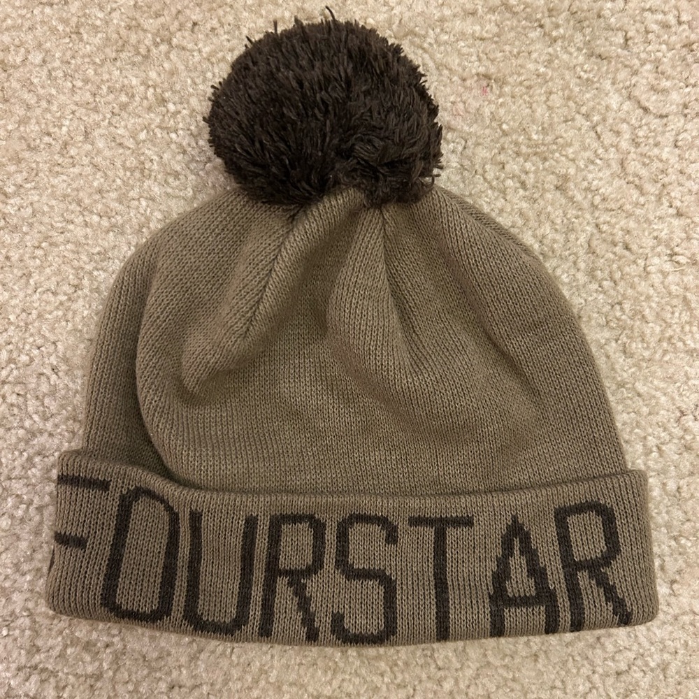 Fourstar vintage Brown Knit Beanie with Pom